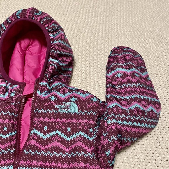 SOLD North Face Reversible Perrito Jacket Pink 18-24M - Picture 2 of 10